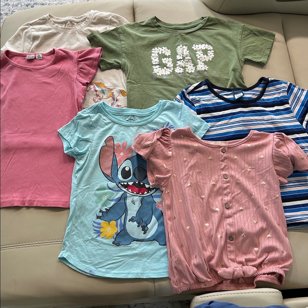 Girls GAP and Disney Kids T-Shirt Collection - Pink, Green, Blue